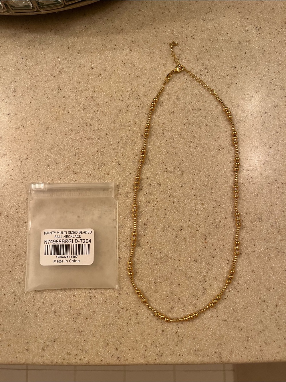 NWT Adina Eden Dainty Gold Beaded Women's Necklace